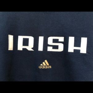 Adidas Notre Dame Coach Crew Navy Sweatshirt Large